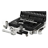 Набор торцевых насадок Mastertool 78-7108 CrV 1/4" и 1/2" с трещеткой 24 зуба 108шт