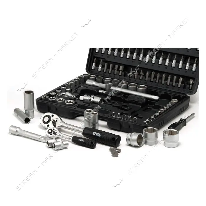 Набор торцевых насадок Mastertool 78-7108 CrV 1/4" и 1/2" с трещеткой 24 зуба 108шт