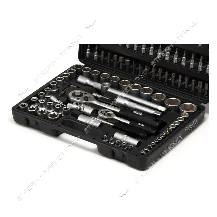Набор торцевых насадок Mastertool 78-7108 CrV 1/4" и 1/2" с трещеткой 24 зуба 108шт