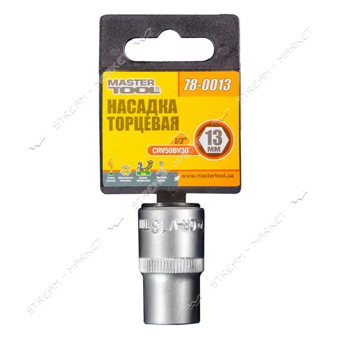 Насадка торцевая Mastertool 78-0013 6-гранная CrV 1/2 13мм                                          