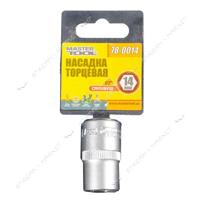 Насадка торцевая Mastertool 78-0014 6-гранная CrV 1/2" 14мм