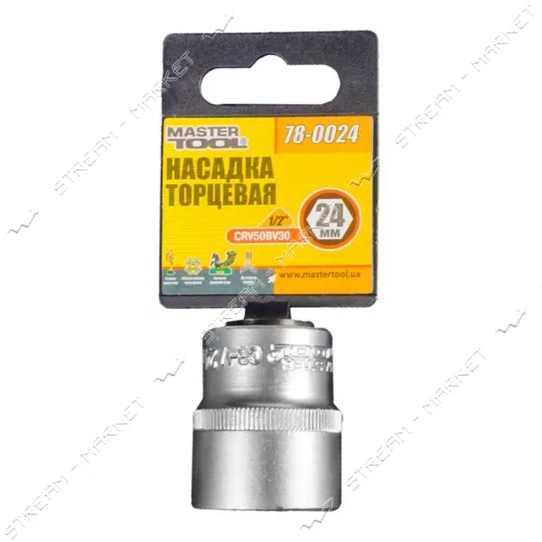 Насадка торцевая Mastertool 78-0024 6-гранная CrV 1/2" 24мм