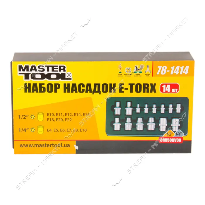 Набор насадок торцевых Mastertool 78-1414 E-Torx 1/4" 14шт