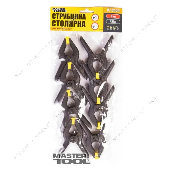 Струбцина столярная Mastertool 07-0540 тип A 40мм сила зажатия 4.6 кг набор 8шт