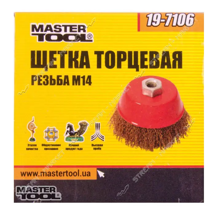 Щетка чашеобразная Mastertool 19-7106 из рифленой проволоки d65мм М14