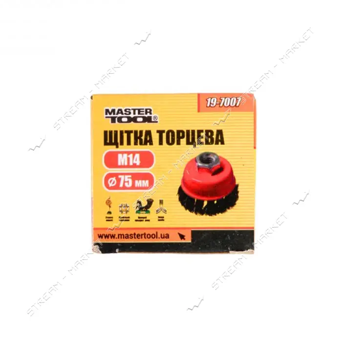 Щетка чашеобразная Mastertool 19-7007 из плетеной проволоки d75мм М14