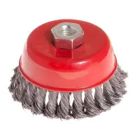 Щетка чашеобразная Mastertool 19-7010 из плетеной проволоки d100мм М14                              
