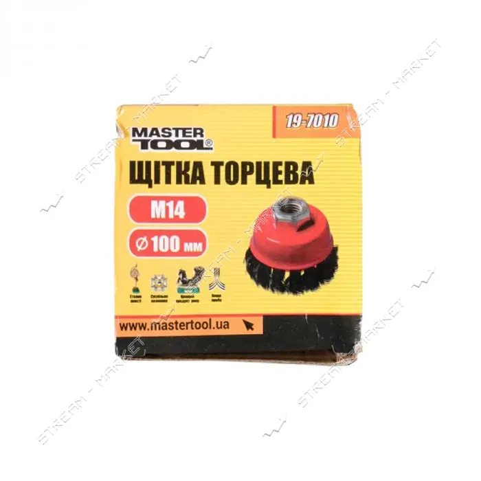 Щетка чашеобразная Mastertool 19-7010 из плетеной проволоки d100мм М14