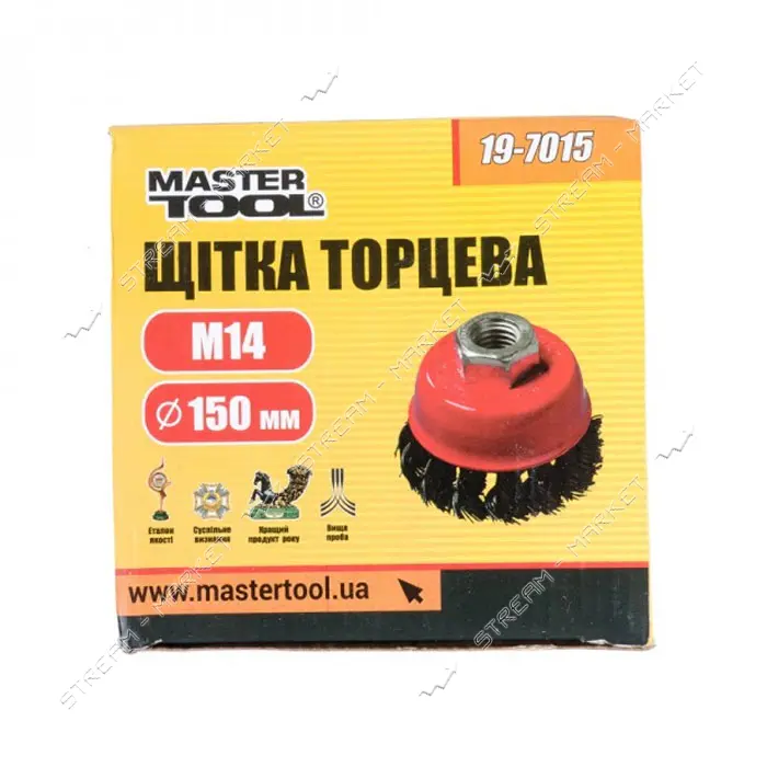 Щетка чашеобразная Mastertool 19-7015 из плетеной проволоки d150мм М14