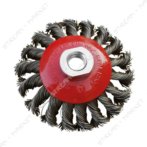Щетка конусная Mastertool 19-8012 из плетеной проволоки d125мм М14                                  