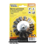 Щетка конусная из плетеной проволоки Mastertool 19-9307 D 75 со стержнем 1/4"