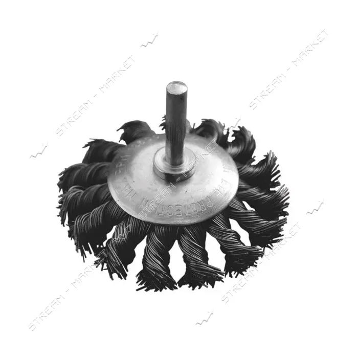 Щетка конусная из плетеной проволоки Mastertool 19-9307 D 75 со стержнем 1/4"
