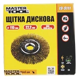 Щетка дисковая из латунированной рифленой проволоки Mastertool 19-9118 D180x22.2мм                  