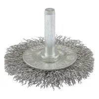 Щетка дисковая из рифленой проволоки Mastertool 19-9805 D50мм со стержнем 1/4"                      