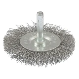 Щетка дисковая из рифленой проволоки Mastertool 19-9806 D60мм со стержнем 1/4"                      