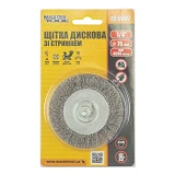 Щетка дисковая из рифленой проволоки Mastertool 19-9807 D75мм со стержнем 1/4"                      