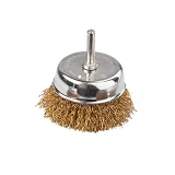 Щетки из латунированной рифл. проволоки со стержнем Mastertool 19-9200 торц. 75мм диск.100мм 2шт    