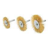 Щетки из латунированной рифленой проволоки Mastertool 19-9301 диск.50/63/75мм плюс стержень 1/4" 3шт