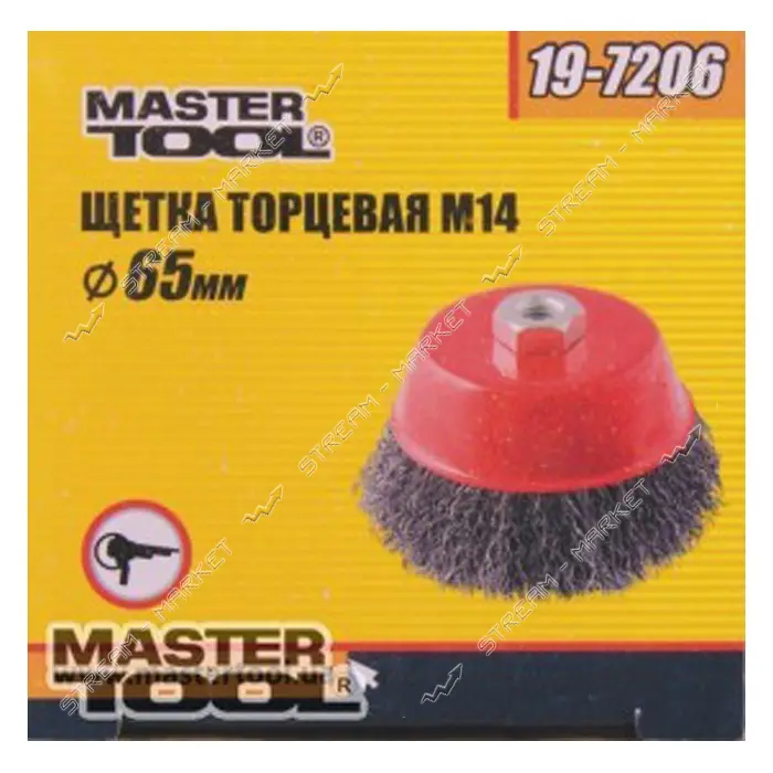 Щетка торцевая из рифленой проволоки Mastertool 19-7215 D150 М14