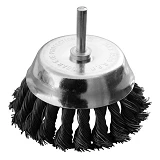 Щетка торцевая из плетеной проволоки Mastertool 19-7307 D 75 со стержнем 1/4"