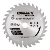 Диск пильный по дереву Granite 5-18-030 180х22.2х30Т адаптер 22.2-20                                