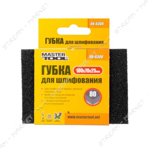 Губка шлифовальная Mastertool 08-0318 Р180 100x70x25мм                                              