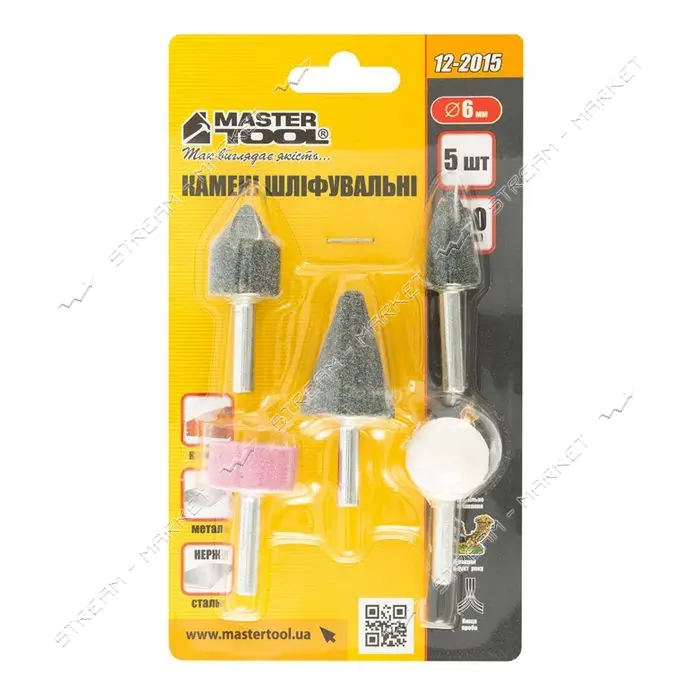 Камни шлифовальные Mastertool 12-2015 6мм 5шт                                                       