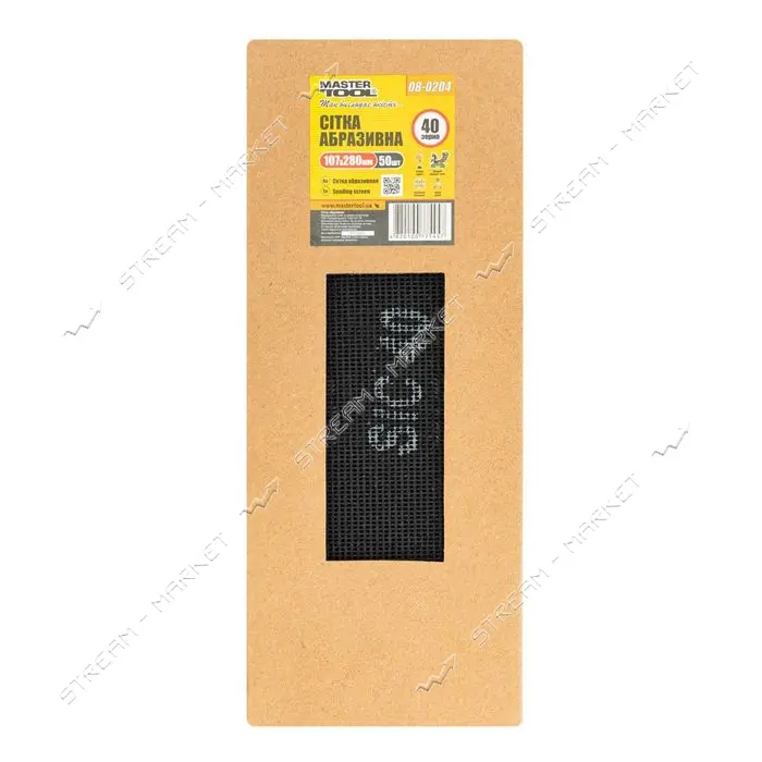 Сетка абразивная MasterTool 08-0204 зерно 40 107х280мм 50шт