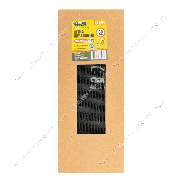 Сетка абразивная MasterTool 08-0208 зерно 80 107х280мм 50шт                                         