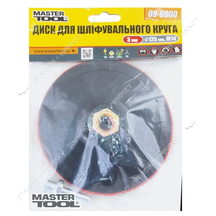 Диск для шлифовального круга MasterTool 08-6000 М14 плюс стержень 3x125мм                           