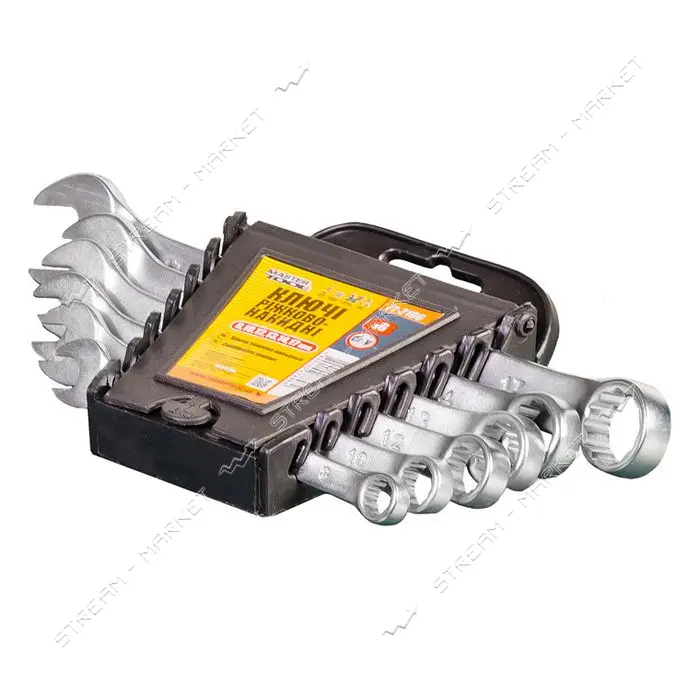 Ключи рожково-накидные Mastertool 71-2106 набор 8 10 12 13 14 17 6шт                                
