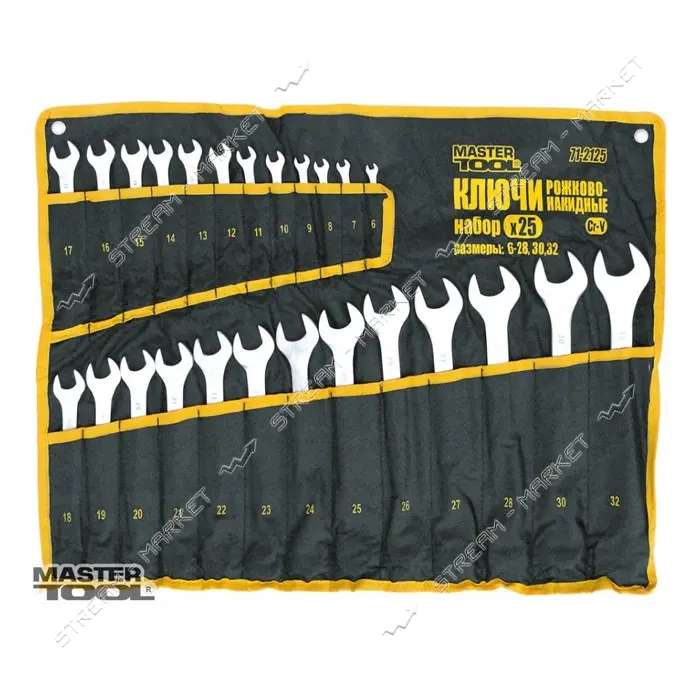 Ключи рожково-накидные Mastertool 70-2125 ролл 6-28 30 32 25шт                                      