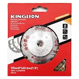 Диск алмазный турбо-сегмент с гайкой Kinglion 125х22.2х1.3мм