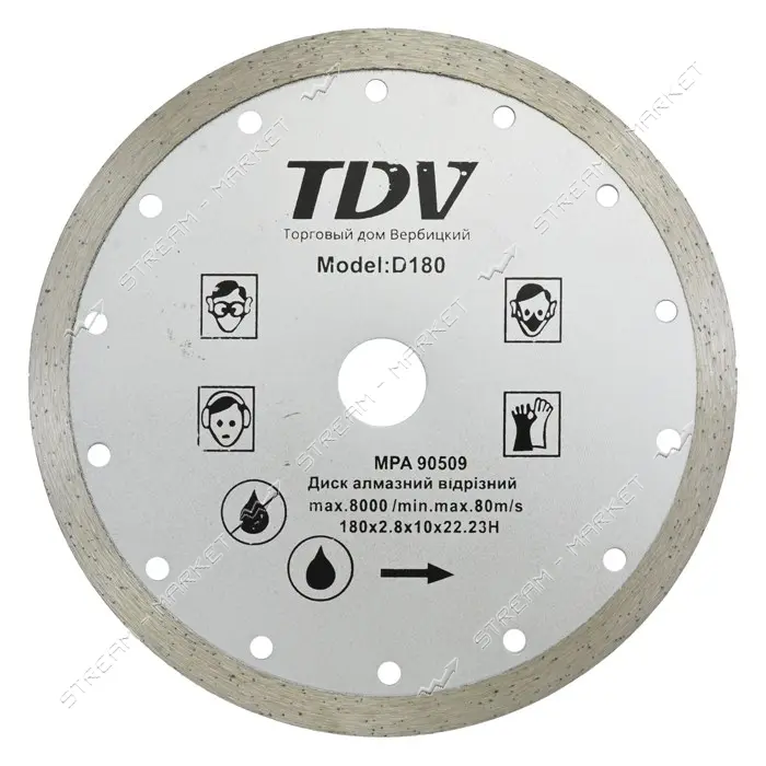 Диск алмазный Ceramic TDV 180x2.8x10x22мм                                                           