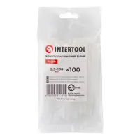 Кабельная стяжка INTERTOOL TC-2510 защелкивающаяся нейлоновая 2.5x100мм 100шт белый                 