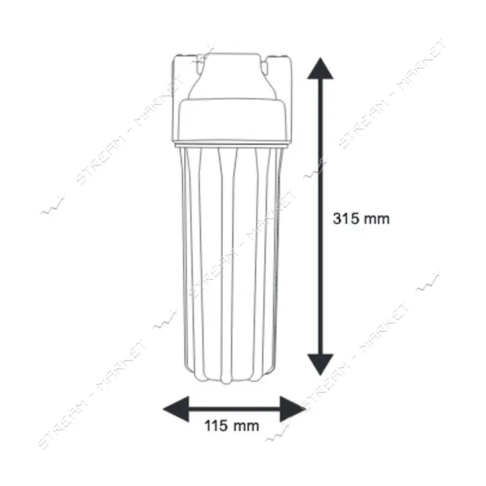 Фильтр магистральный AQUAFILTER-FHPR1 HP1 10" прозрачный натрубный 1"                               