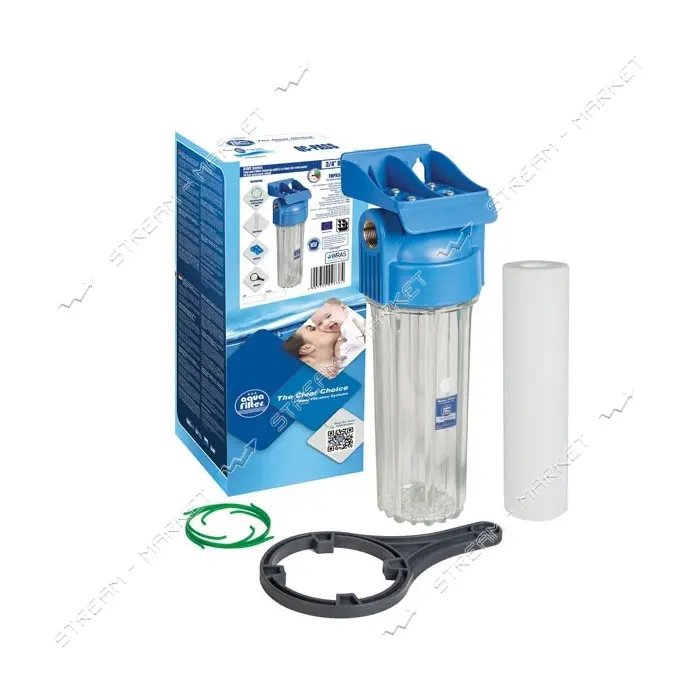 Фильтр магистральный AQUAFILTER-FHPR1 HP1 10" прозрачный натрубный 1"                               