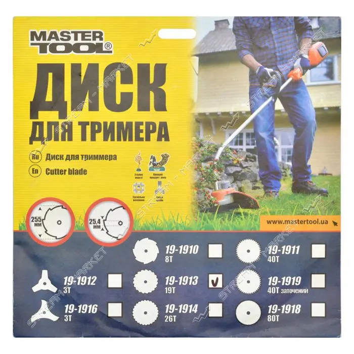 Диск для триммера Master-Tool 19-1913 10" 19Тх25.4