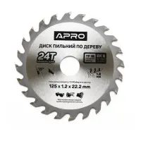 Диск пильный по дереву Apro 830101 125х22.2х24Т                                                     