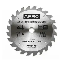 Диск пильний по дереву Apro 830133 180х22.2х24T                                                     