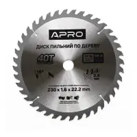 Диск пильний по дереву Apro 830199 230х22.2х40T                                                     
