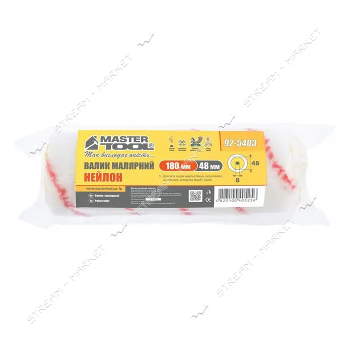 Валик Mastertool 92-5403 Нейлон d8мм 48x180x9мм                                                     
