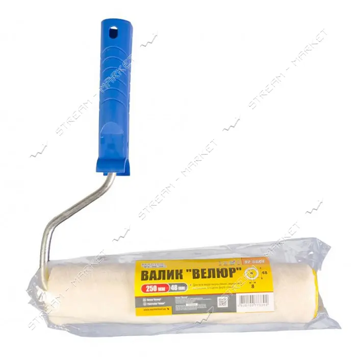 Валик Mastertool 92-5604-P Велюр с ручкой 48x250x4мм d8мм                                           