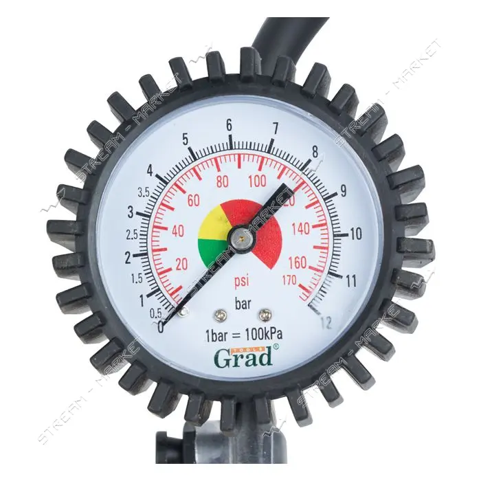 Пистолет для подкачки колес Grad 6832215 с мех. маном.d50мм 12бар 200л/мин шланг 440мм              