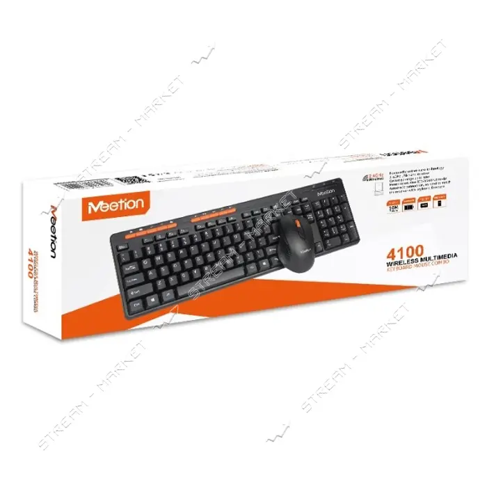 Клавиатура и мышка Meetion MT-4100 Wireless Keyboard черная