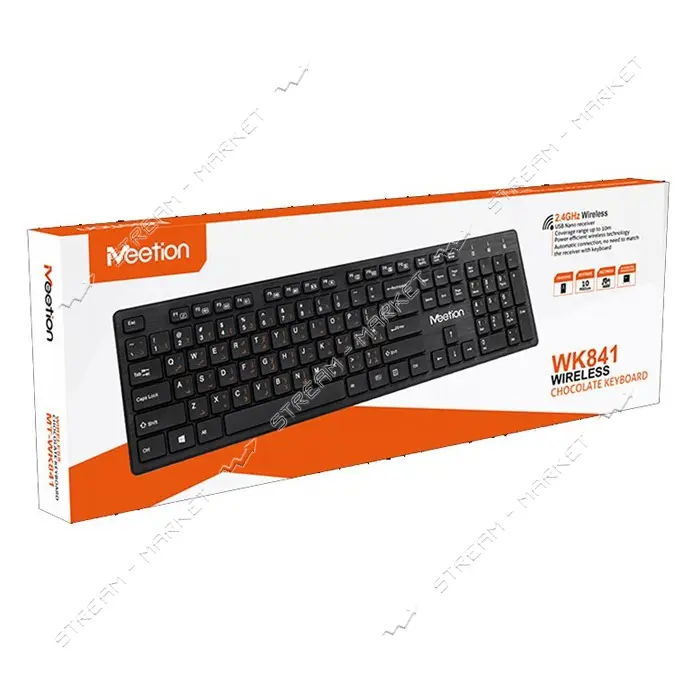 Клавиатура Meetion MT-WK841 2.4G Wireless Keyboard беспроводная черная