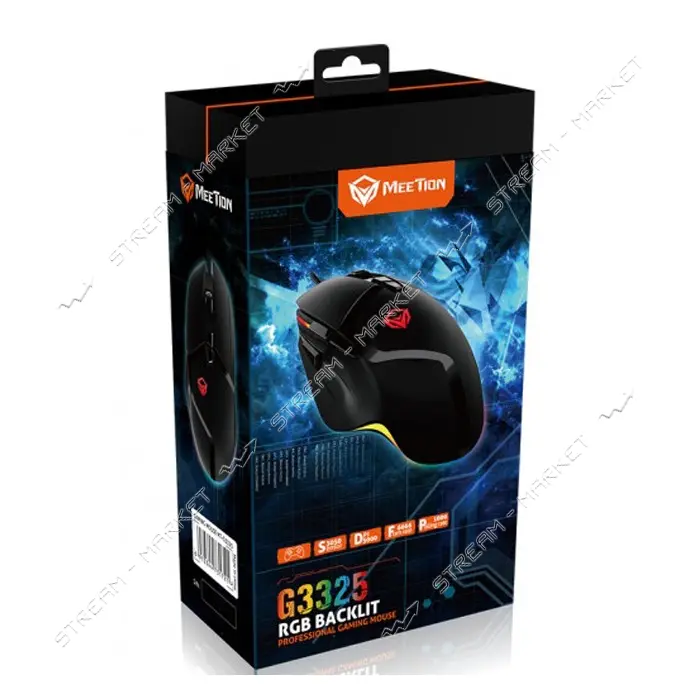 Компьютерная мышь Meetion TM-G3325 Backlit Gaming Mouse RGB черная