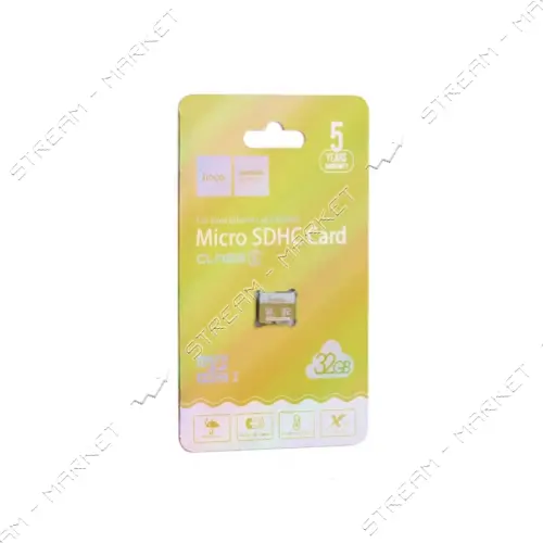 Карта памяти Hoco MicroSD Class 10 32GB желтая