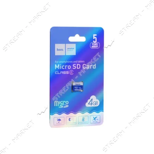 Карта памяти Hoco MicroSD Class 6 4GB синяя