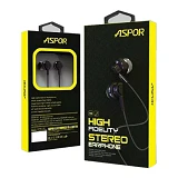 Наушники проводные Aspor  EА21 черные                                                               